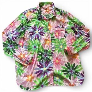 Victoria’s Secret Floral Long Sleeve Button Down Pajama Top Size Large